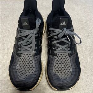 adidas Black and Gray Knit Running Sneakers
